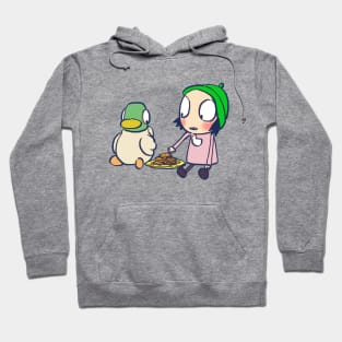 sarah and duck sharing cookies / children's cartoon Hoodie